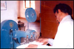 Another Trainee operates the pinning machine – all concentration, click here to see large picture.