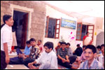 Yoga Instructor puts the LEKHADEEP Trainees in “SEETALIKARAN” Vyayamam, click here to see large picture.